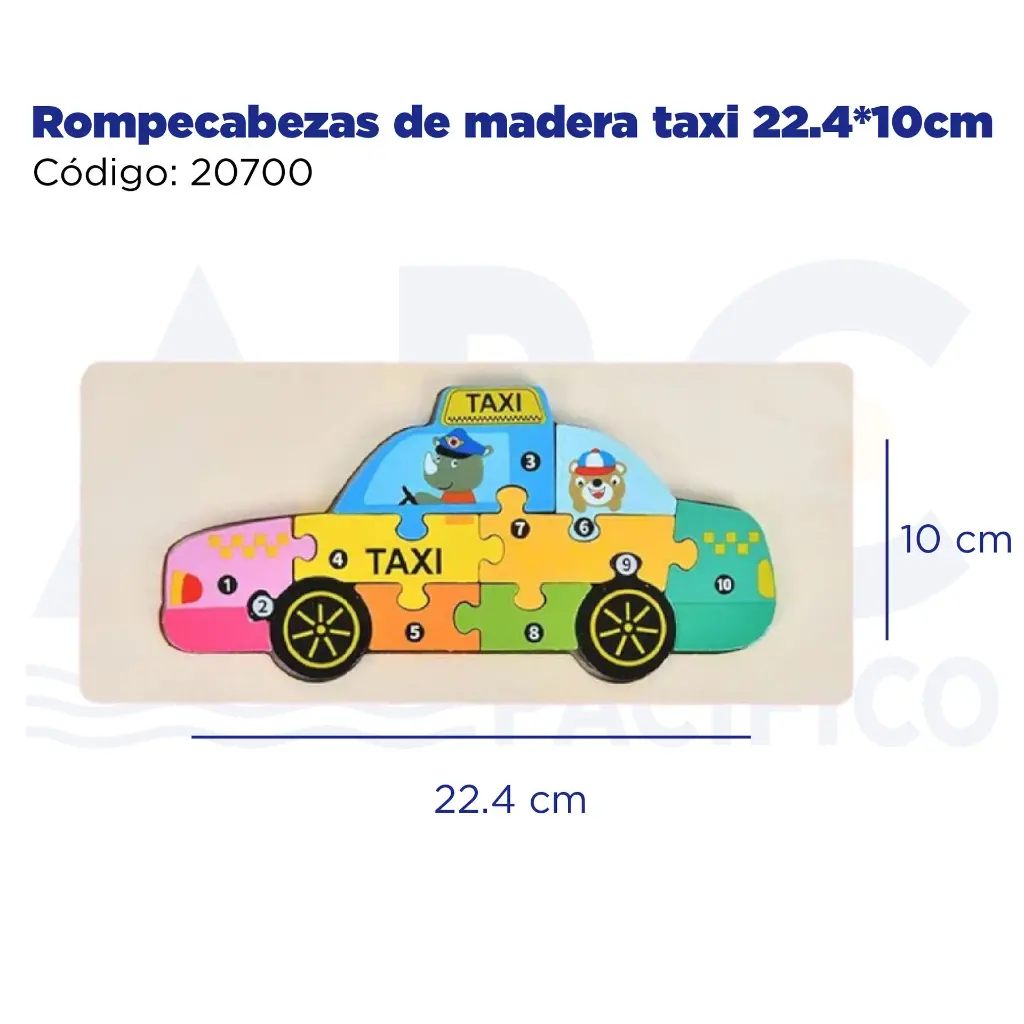 Rompecabezas de madera taxi 22.4*10cm