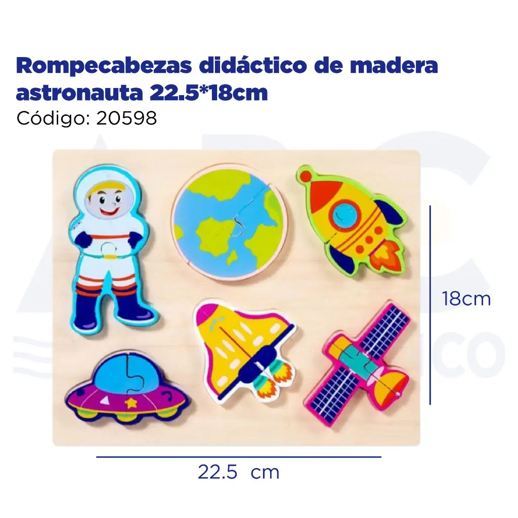 Rompecabezas didáctico de madera astronauta 22.5*18cm
