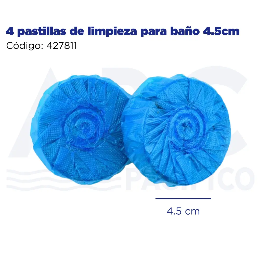 4 pastillas de limpieza para baño 4.5cm