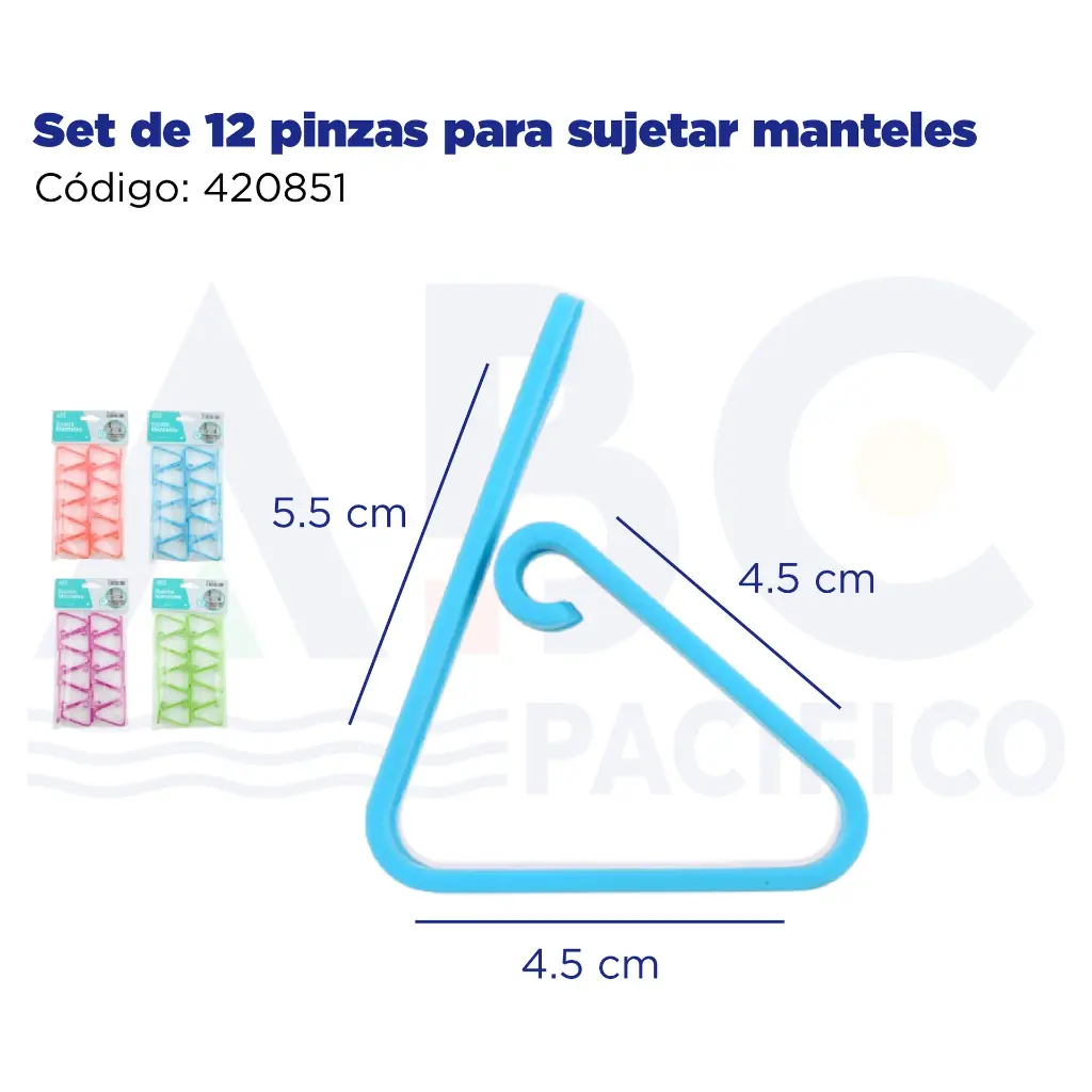 Set de 12 pinzas para sujetar manteles