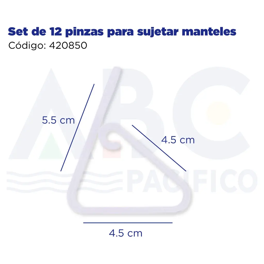 Set de 12 pinzas para sujetar manteles