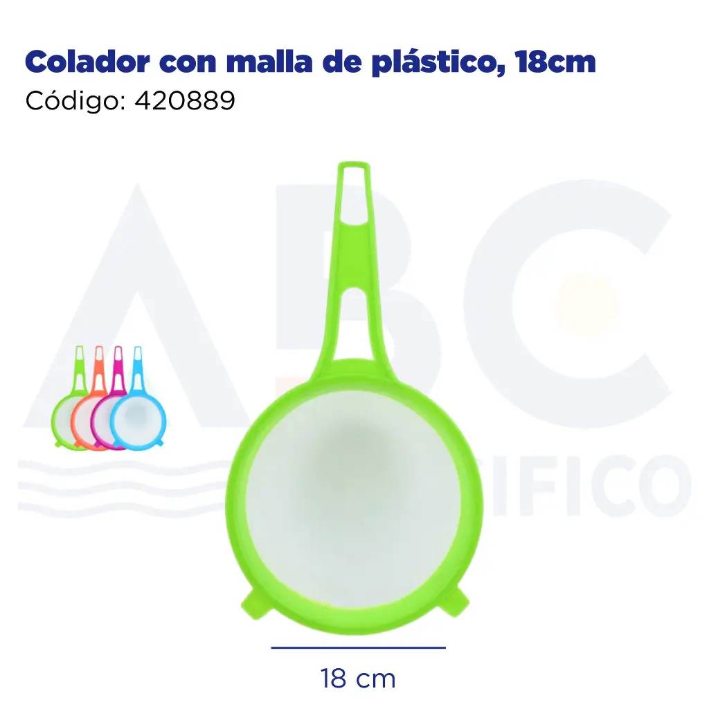 Colador con malla de plástico, 18cm