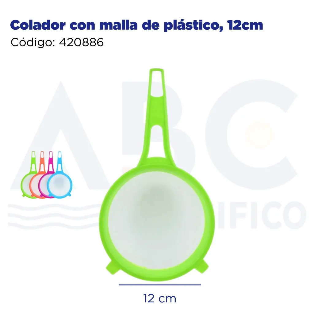 Colador con malla de plástico, 12cm