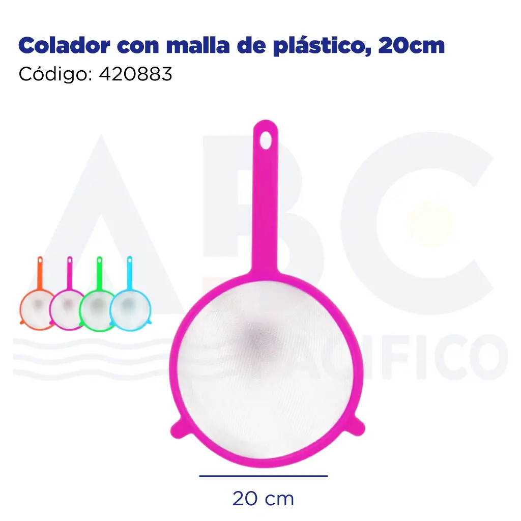 Colador con malla de plástico, 20cm