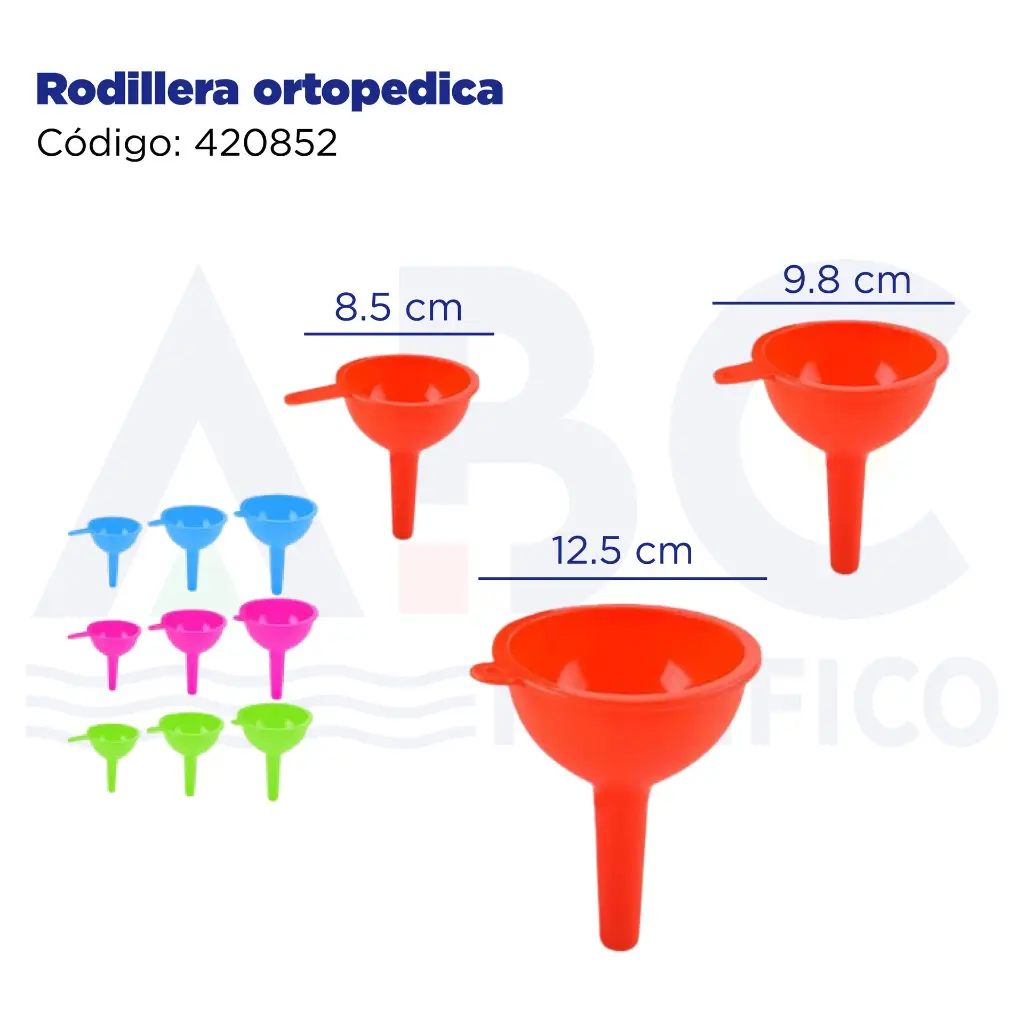 Juego de 3 embudos, 12.5 / 9.8 / 8.5cm