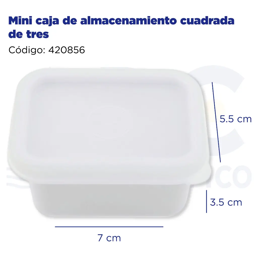 Mini caja de almacenamiento cuadrada de tres