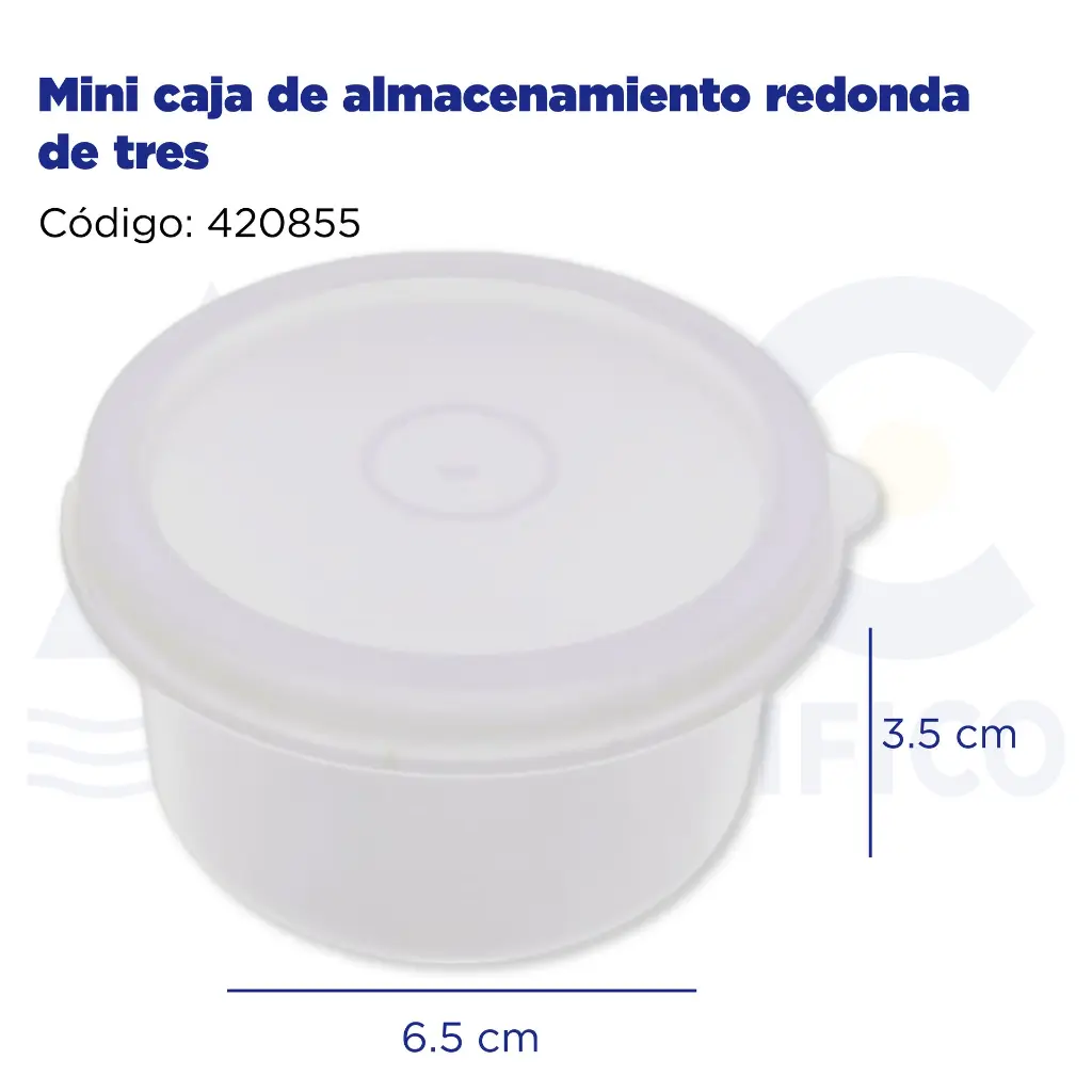 Mini caja de almacenamiento redonda de tres