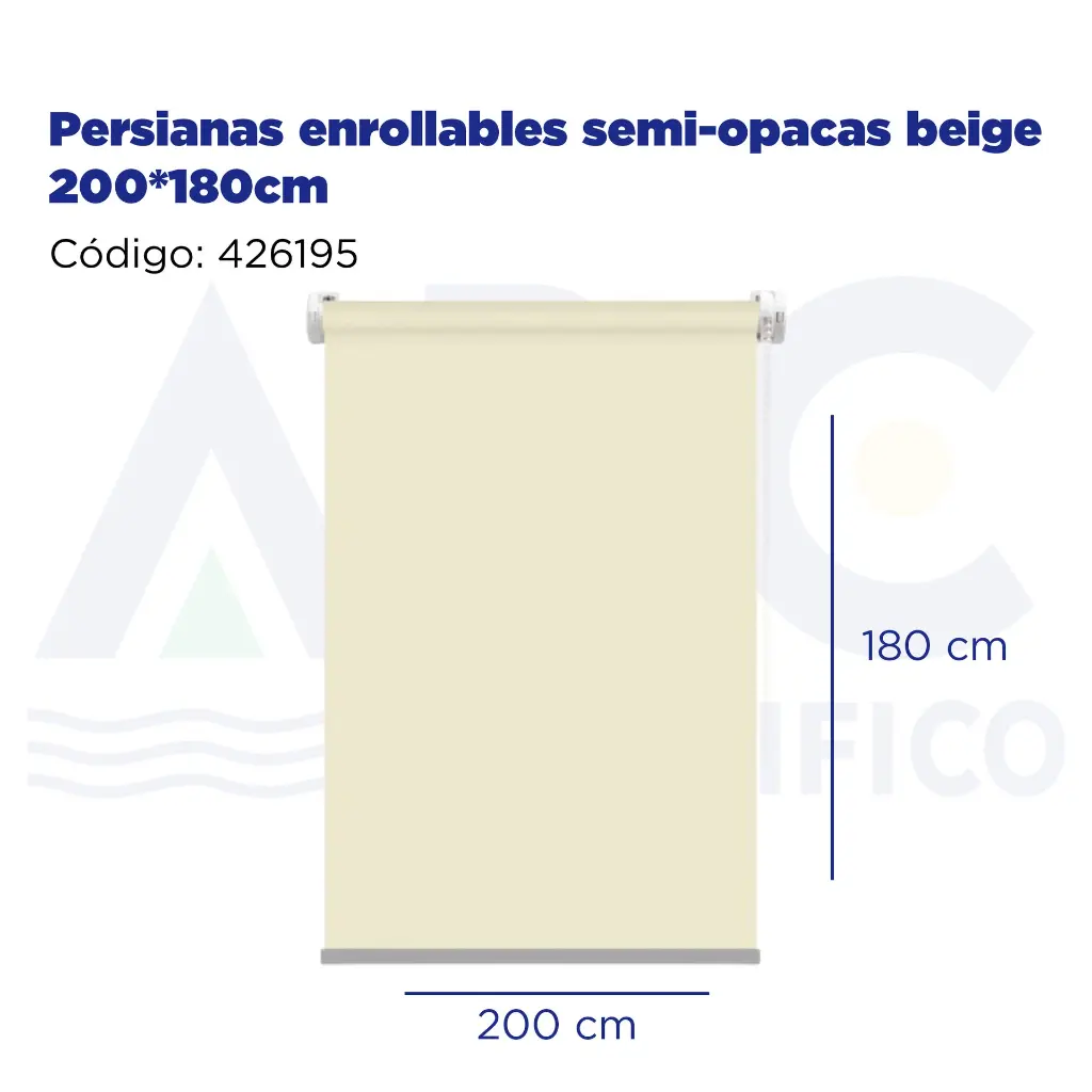 Persianas enrollables semi-opacas beige 200*180cm