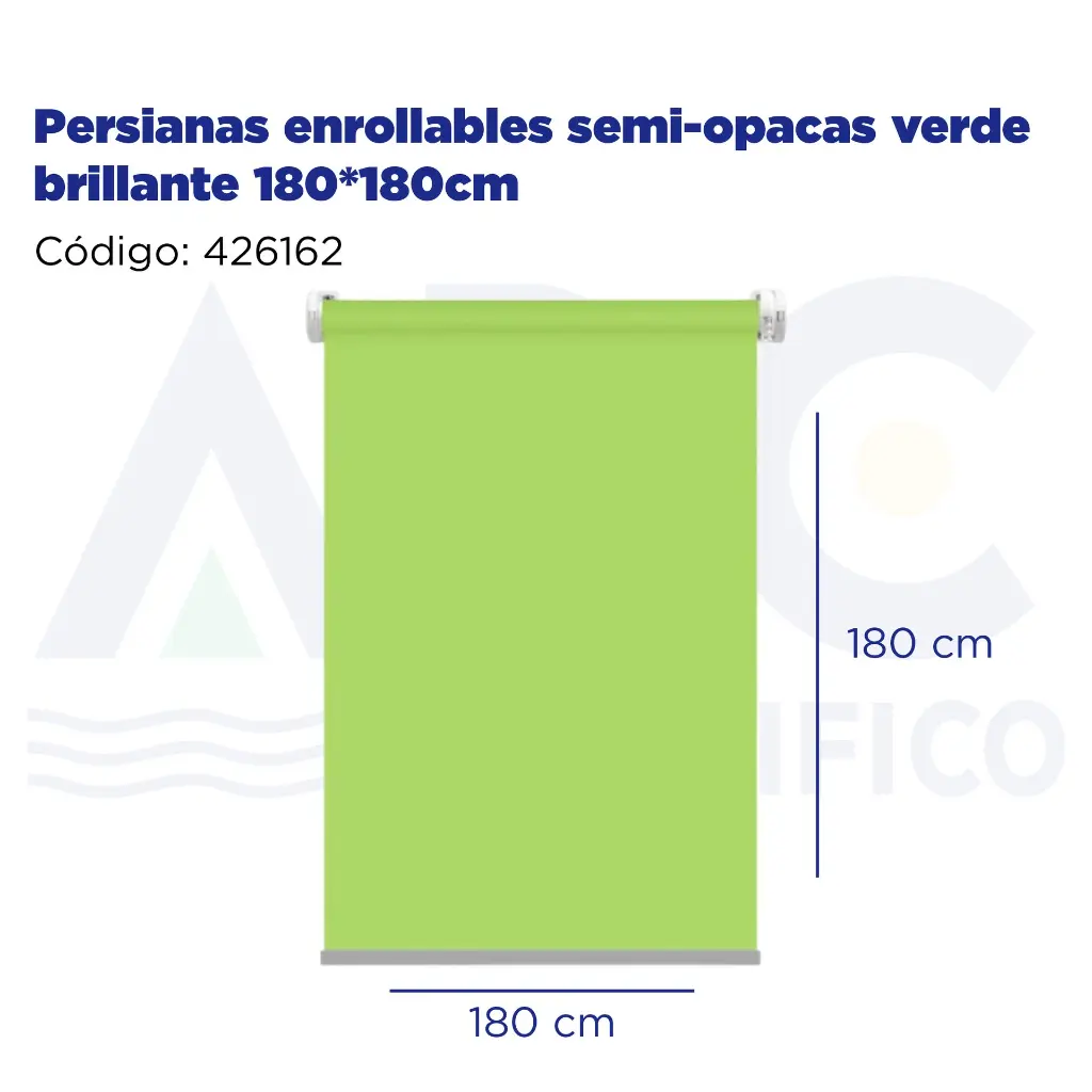 Persianas enrollables semi-opacas verde brillante 180*180cm