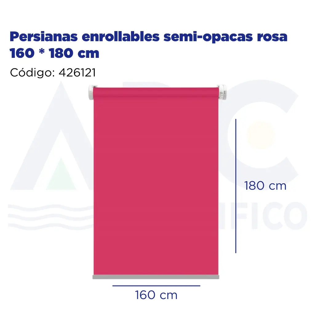 Persianas enrollables semi-opacas rosa 160 * 180 cm