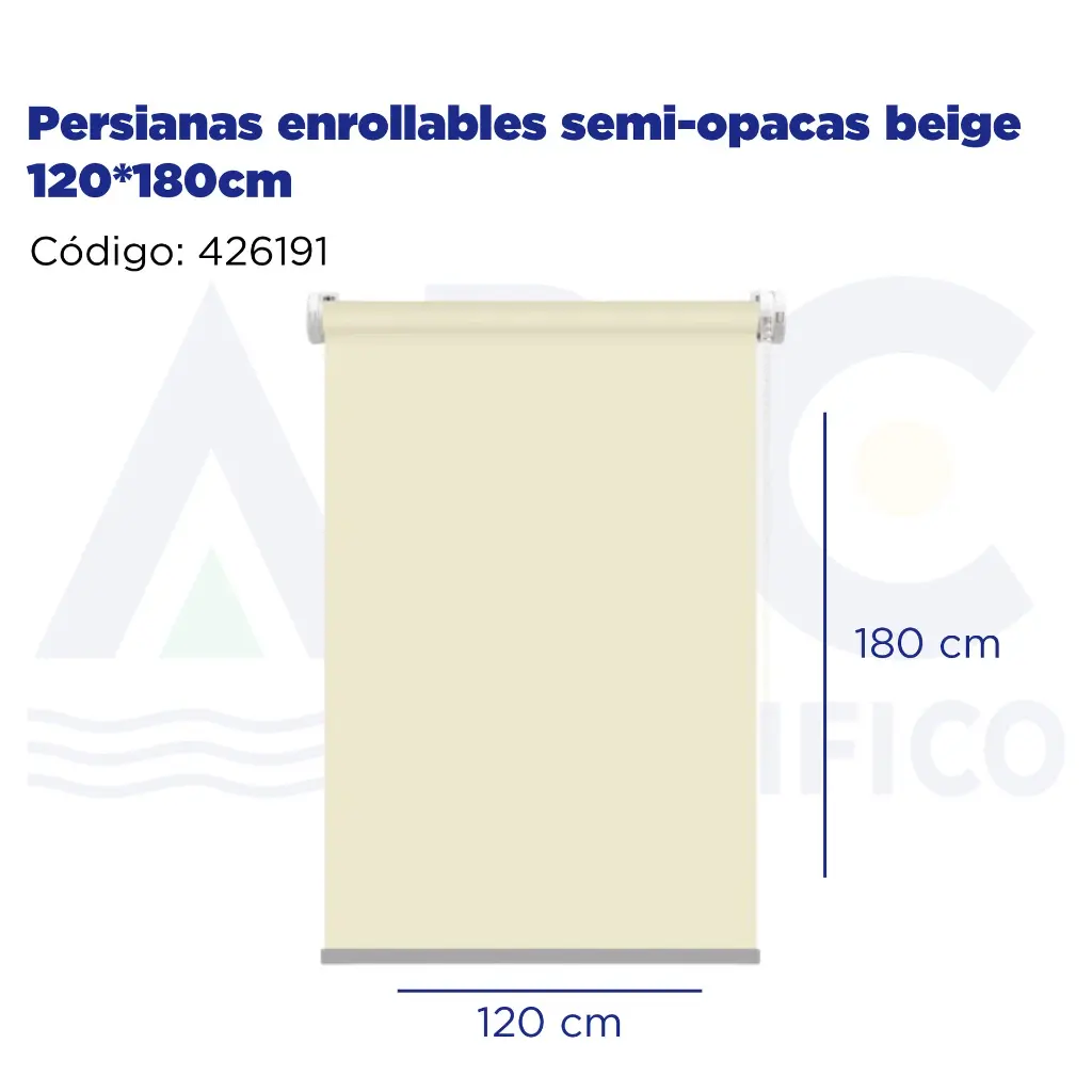 Persianas enrollables semi-opacas beige 120*180cm