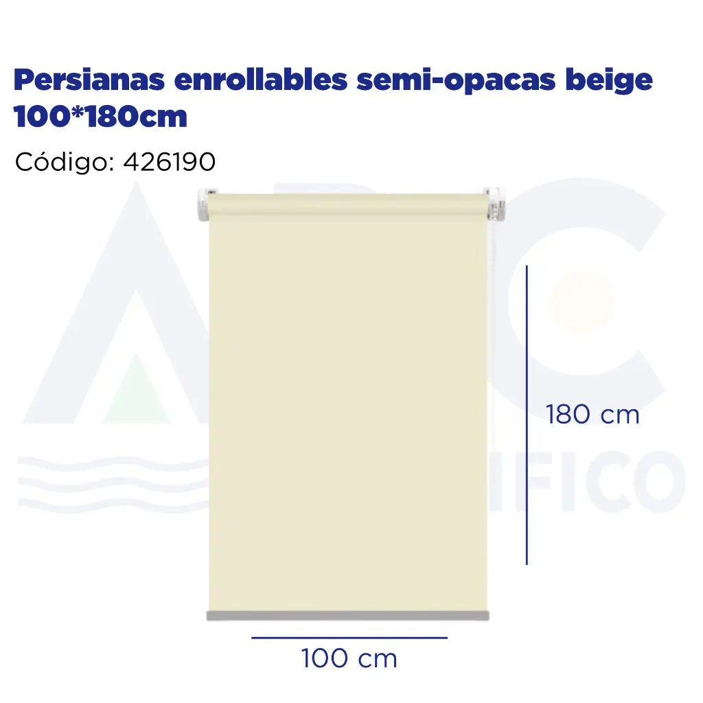 Persianas enrollables semi-opacas beige 100*180cm