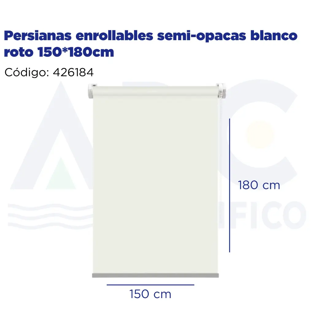 Persianas enrollables semi-opacas blanco roto 150*180cm
