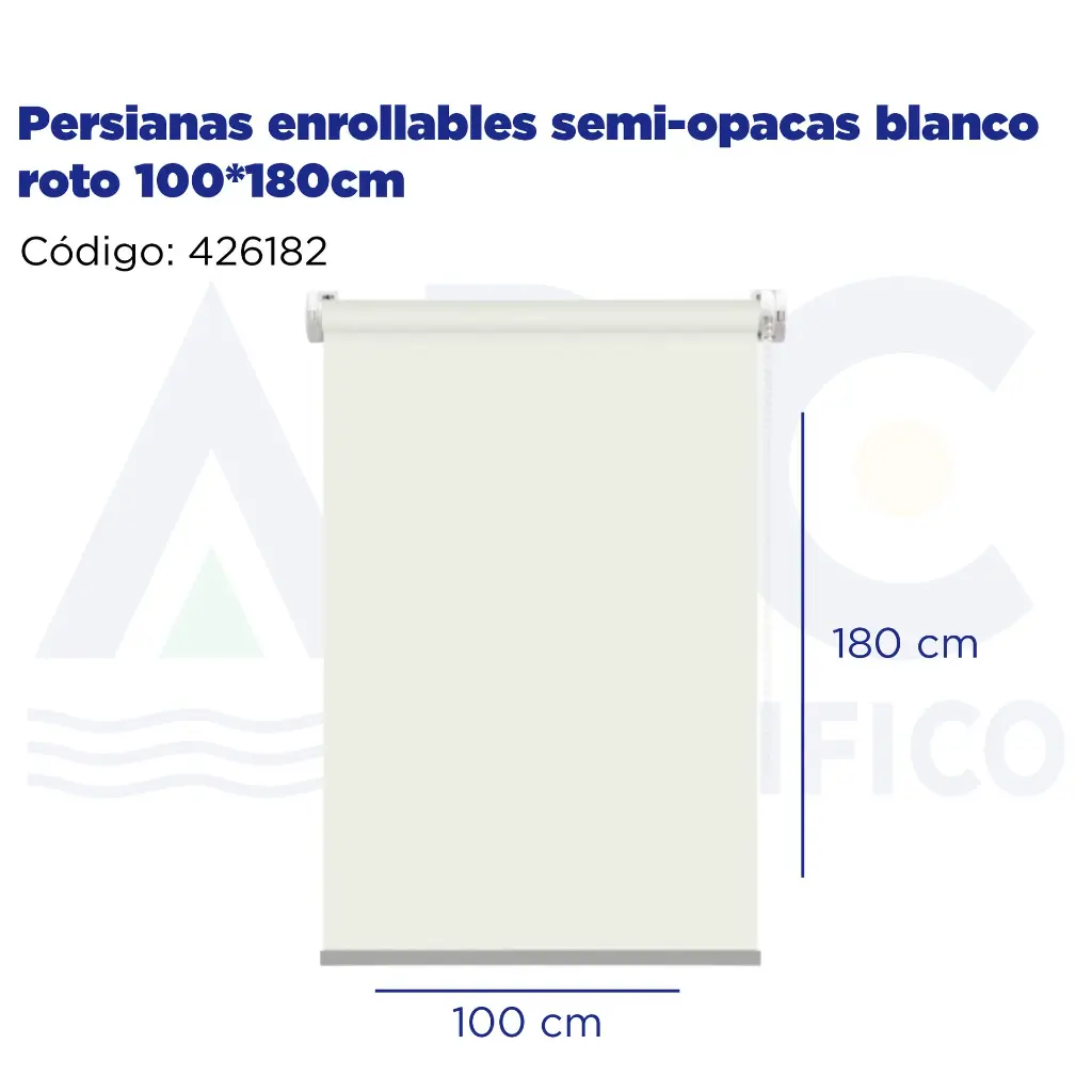 Persianas enrollables semi-opacas blanco roto 100*180cm
