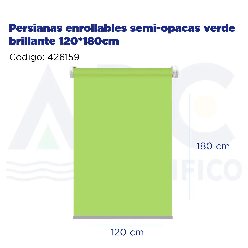 Persianas enrollables semi-opacas verde brillante 120*180cm