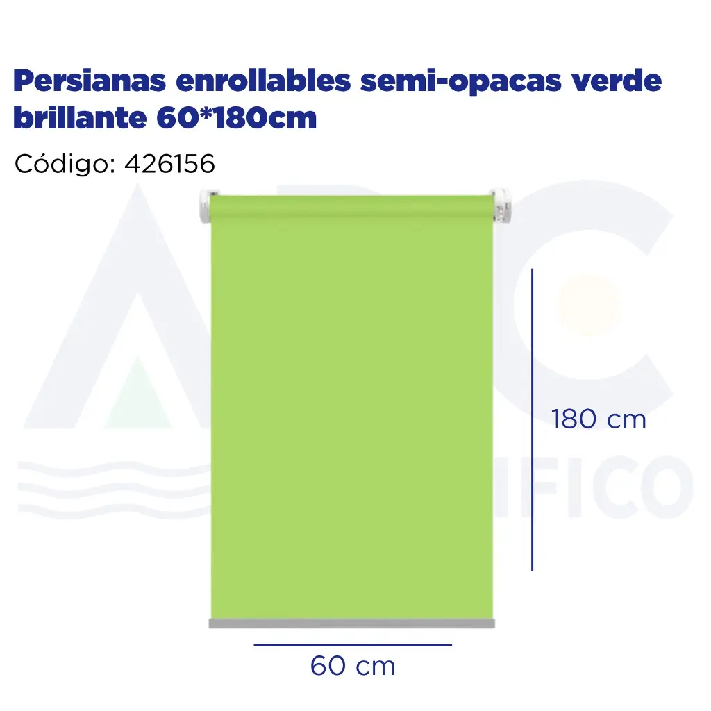 Persianas enrollables semi-opacas verde brillante 60*180cm