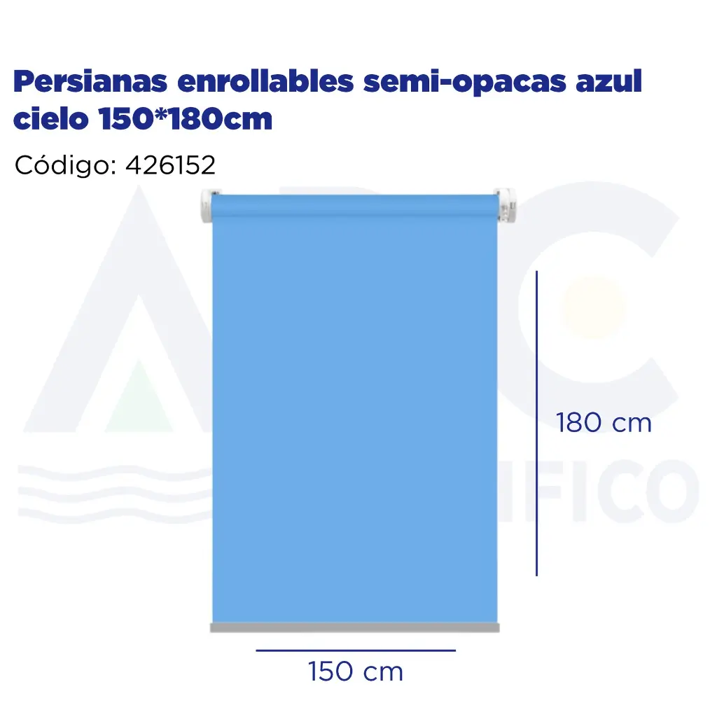 Persianas enrollables semi-opacas azul cielo 150*180cm
