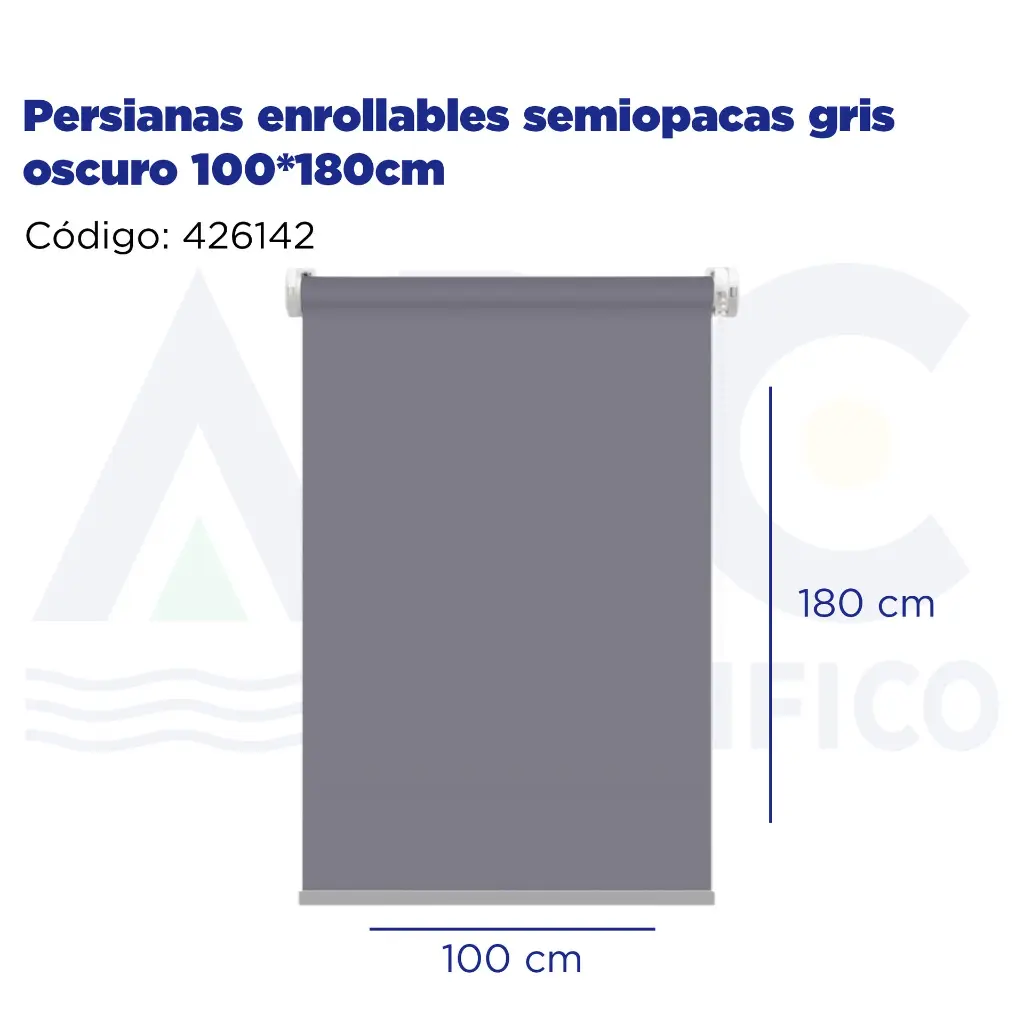 Persianas enrollables semiopacas gris oscuro 100*180cm