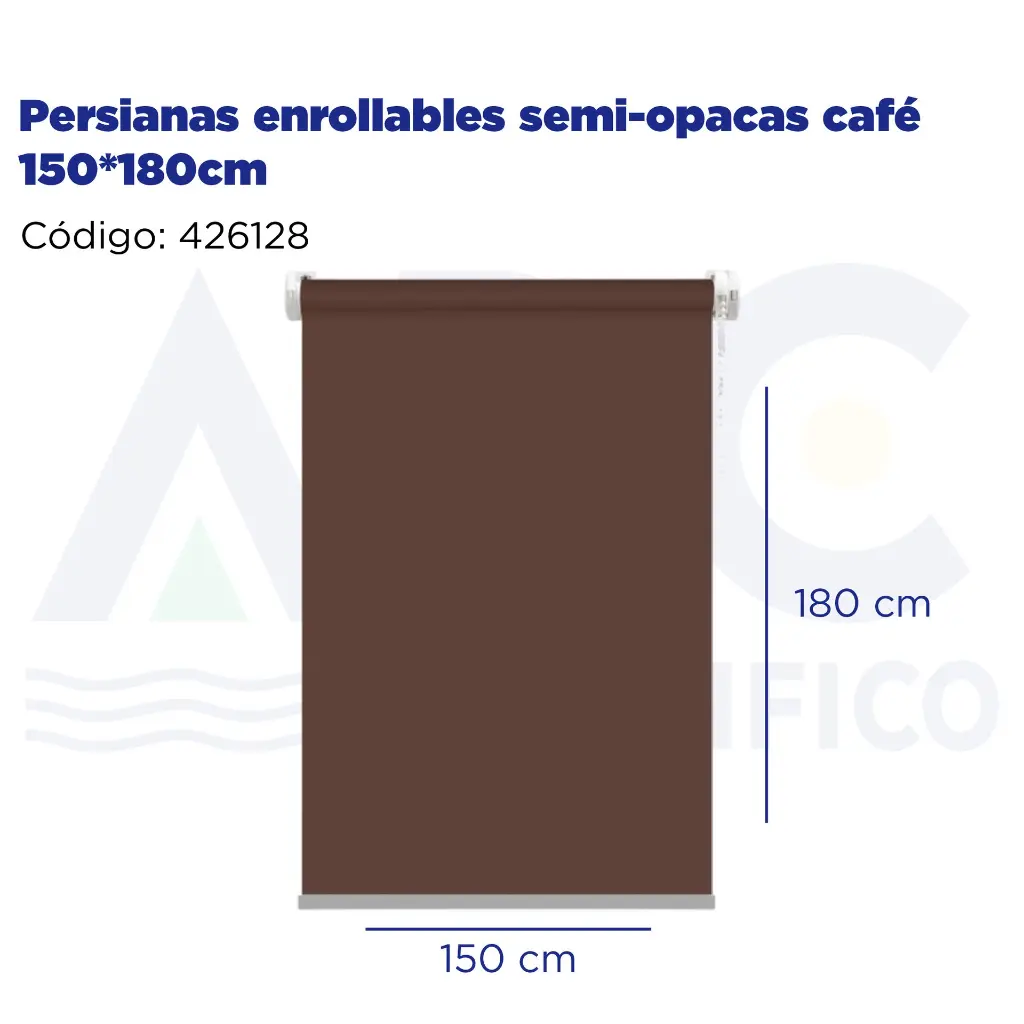 Persianas enrollables semi-opacas café 150*180cm