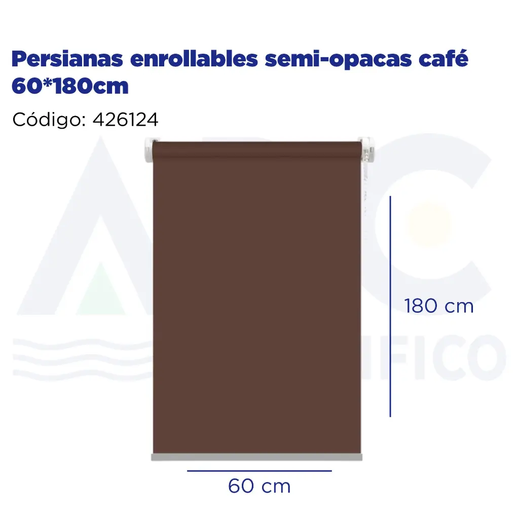 Persianas enrollables semi-opacas café 60*180cm