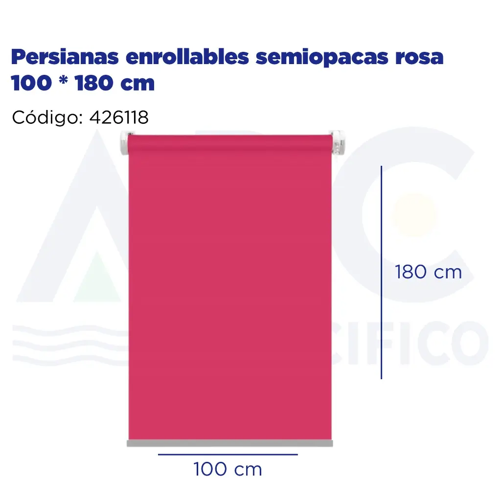 Persianas enrollables semiopacas rosa 100 * 180 cm