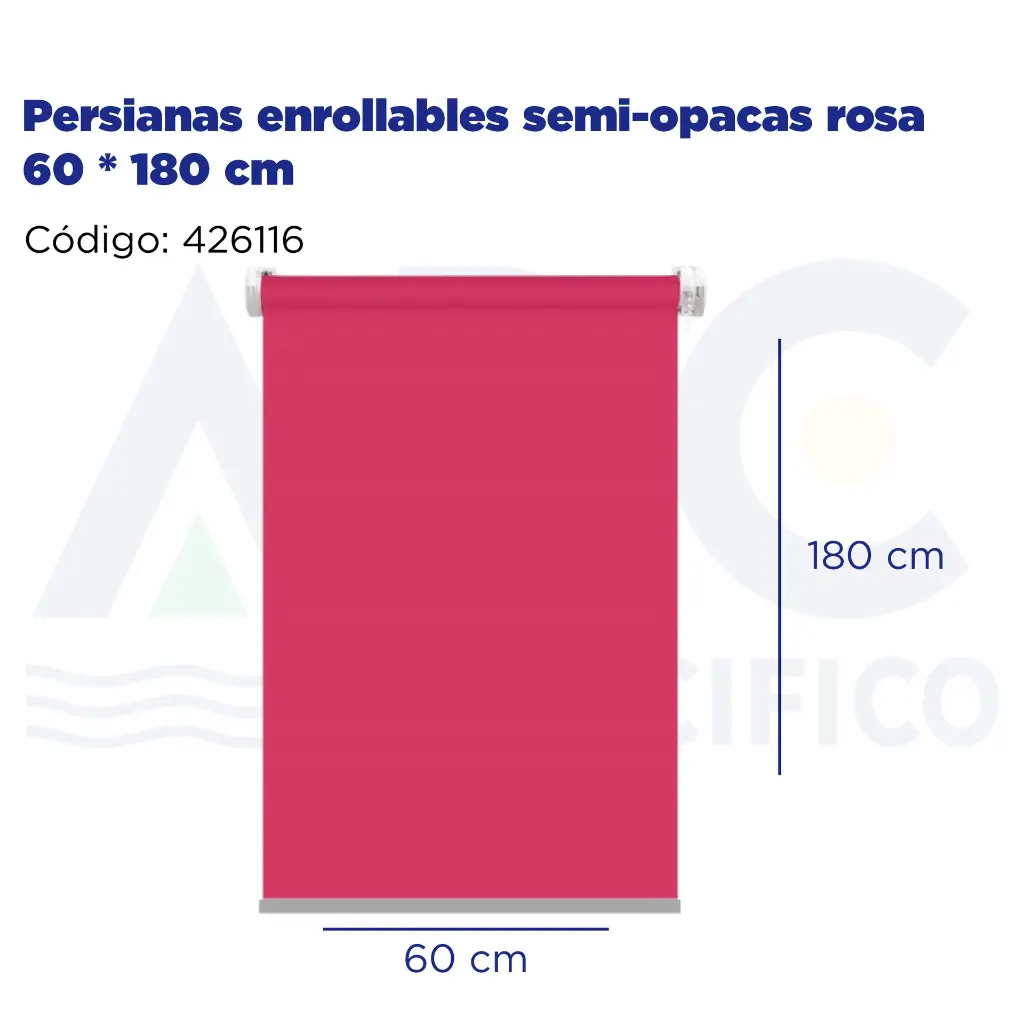 Persianas enrollables semi-opacas rosa 60 * 180 cm