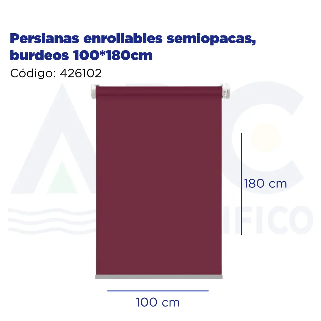[426102] Persianas enrollables semiopacas, burdeos 100*180cm