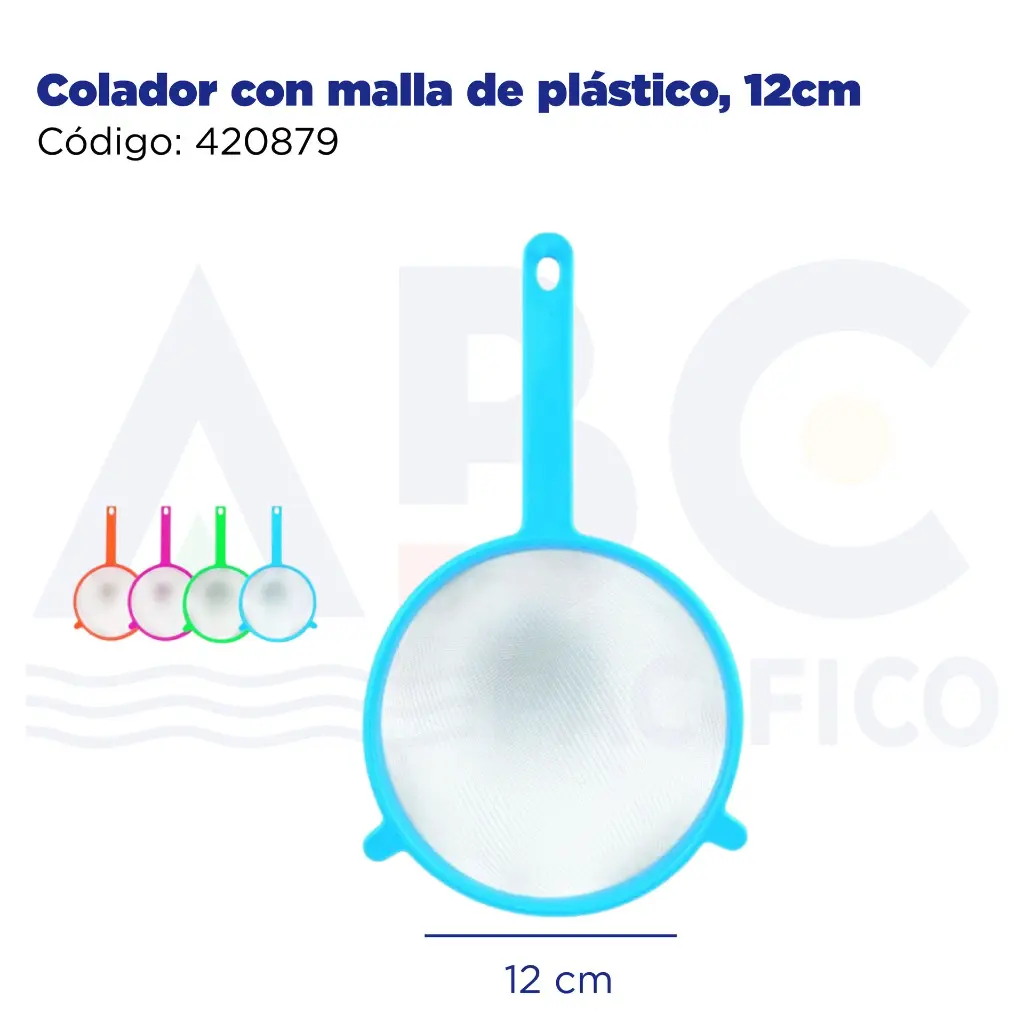 Colador con malla de plástico, 12cm