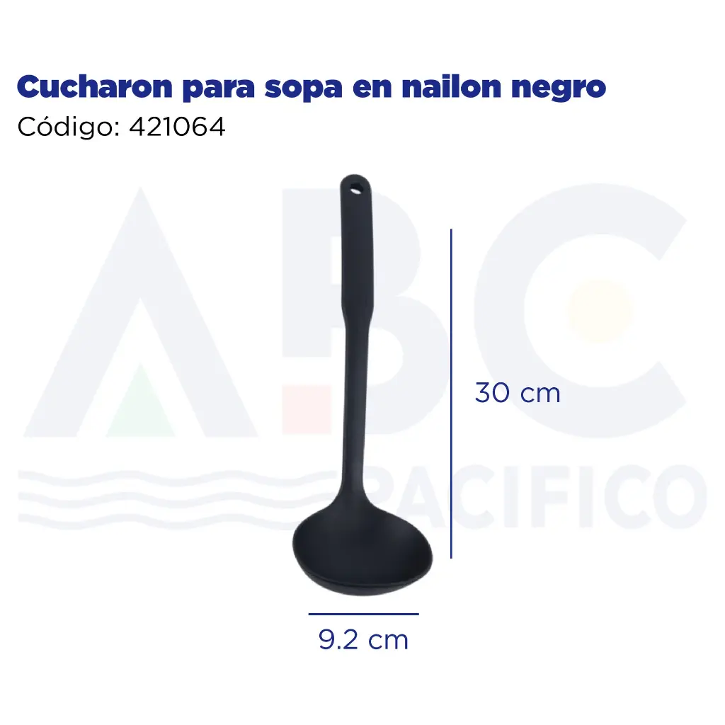 Cucharon para sopa en nailon negro