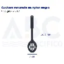Cuchara ranurada en nylon negro