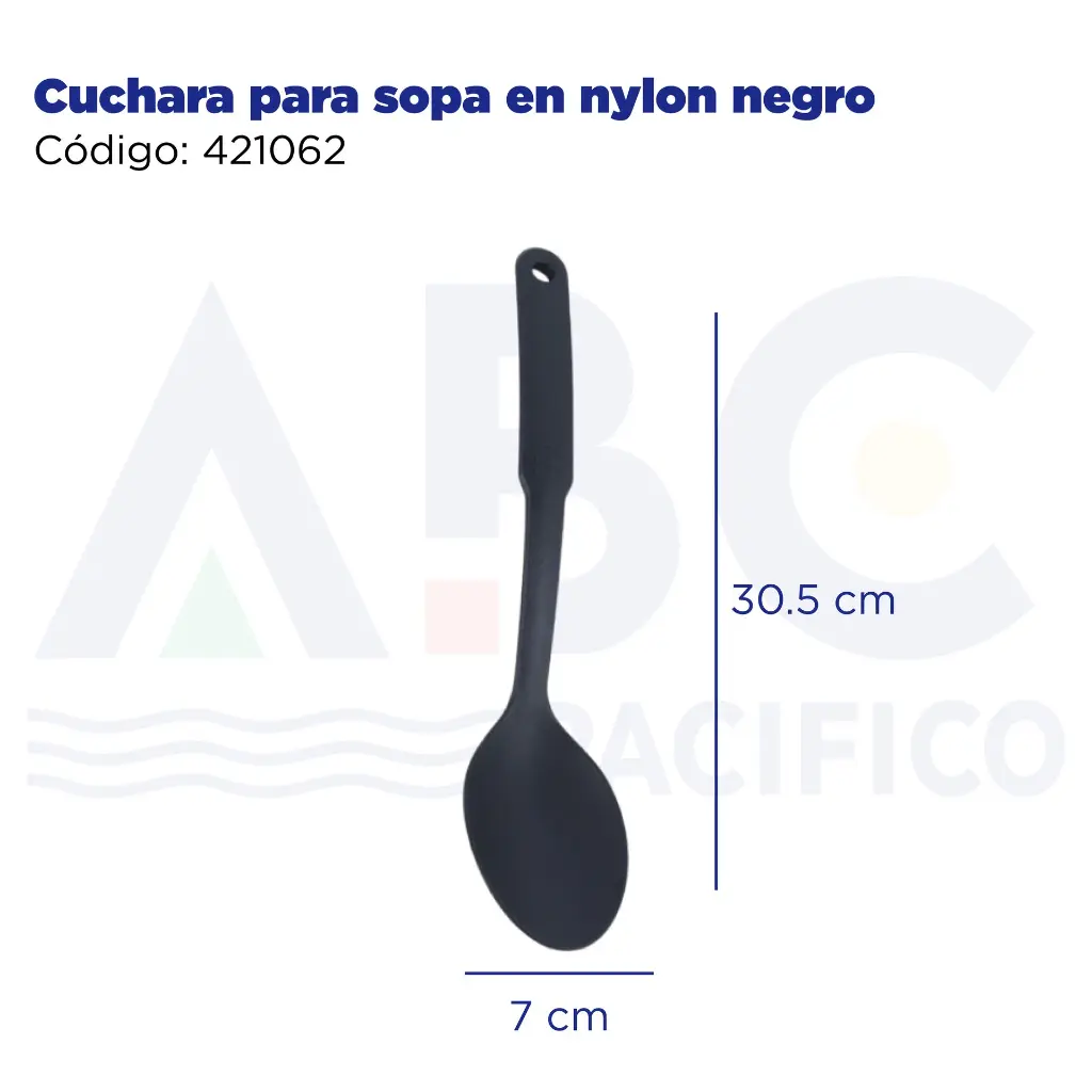 Cuchara para sopa en nylon negro