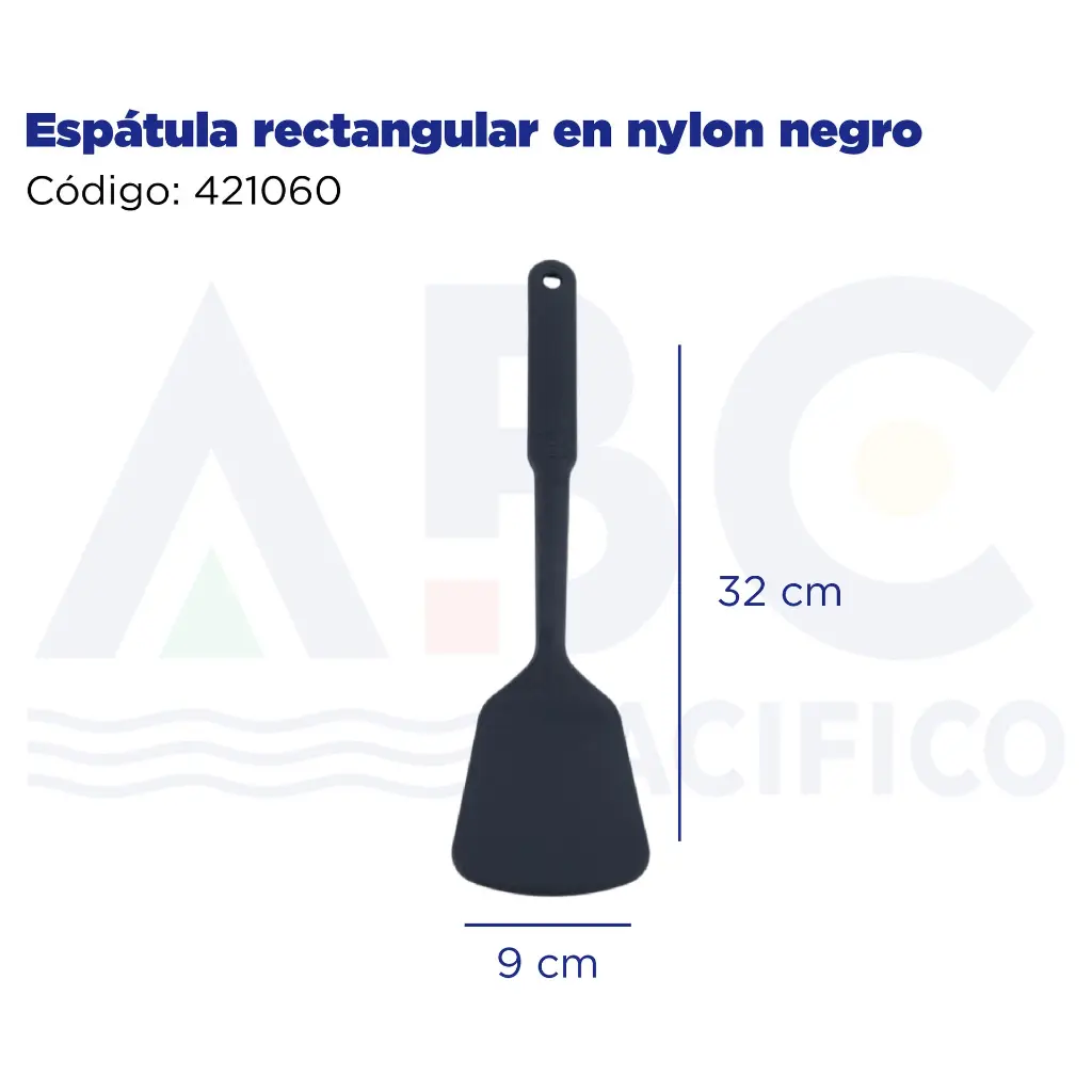 Espátula rectangular en nylon negro