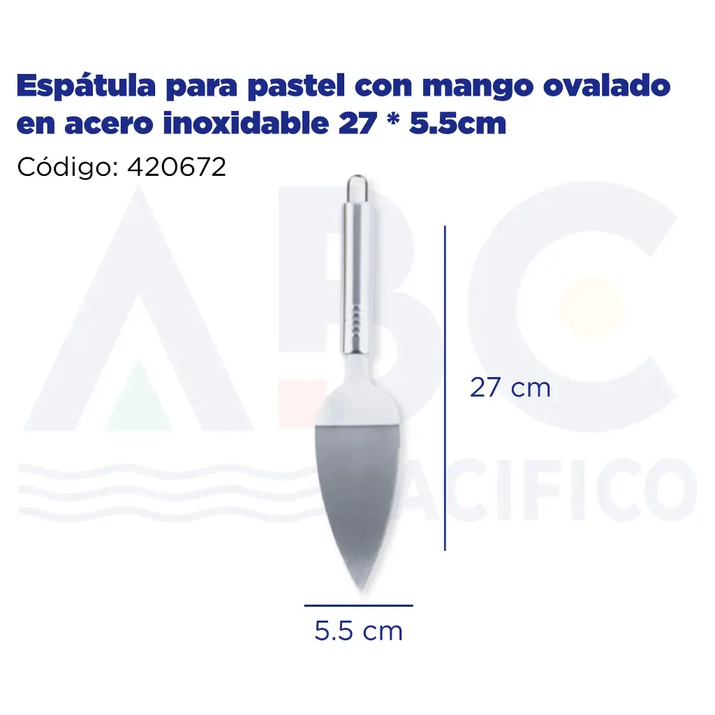 Espátula para pastel con mango ovalado en acero inoxidable 27 * 5.5cm