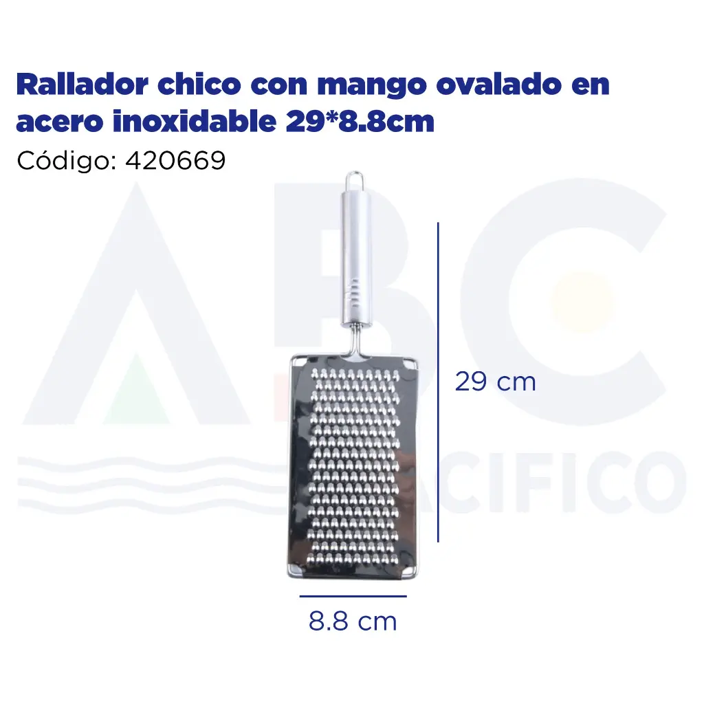 Rallador chico con mango ovalado en acero inoxidable 29*8.8cm