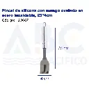Pincel de silicona con mango ovalado en acero inoxidable, 23*4cm