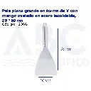 Pala plana grande en forma de Y con mango ovalado en acero inoxidable, 25 * 10 cm