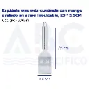Espátula ranurada cuadrada con mango ovalado en acero inoxidable, 23 * 5.5CM