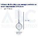 Infusor de té chico con mango ovalado en acero inoxidable 23*6.5cm