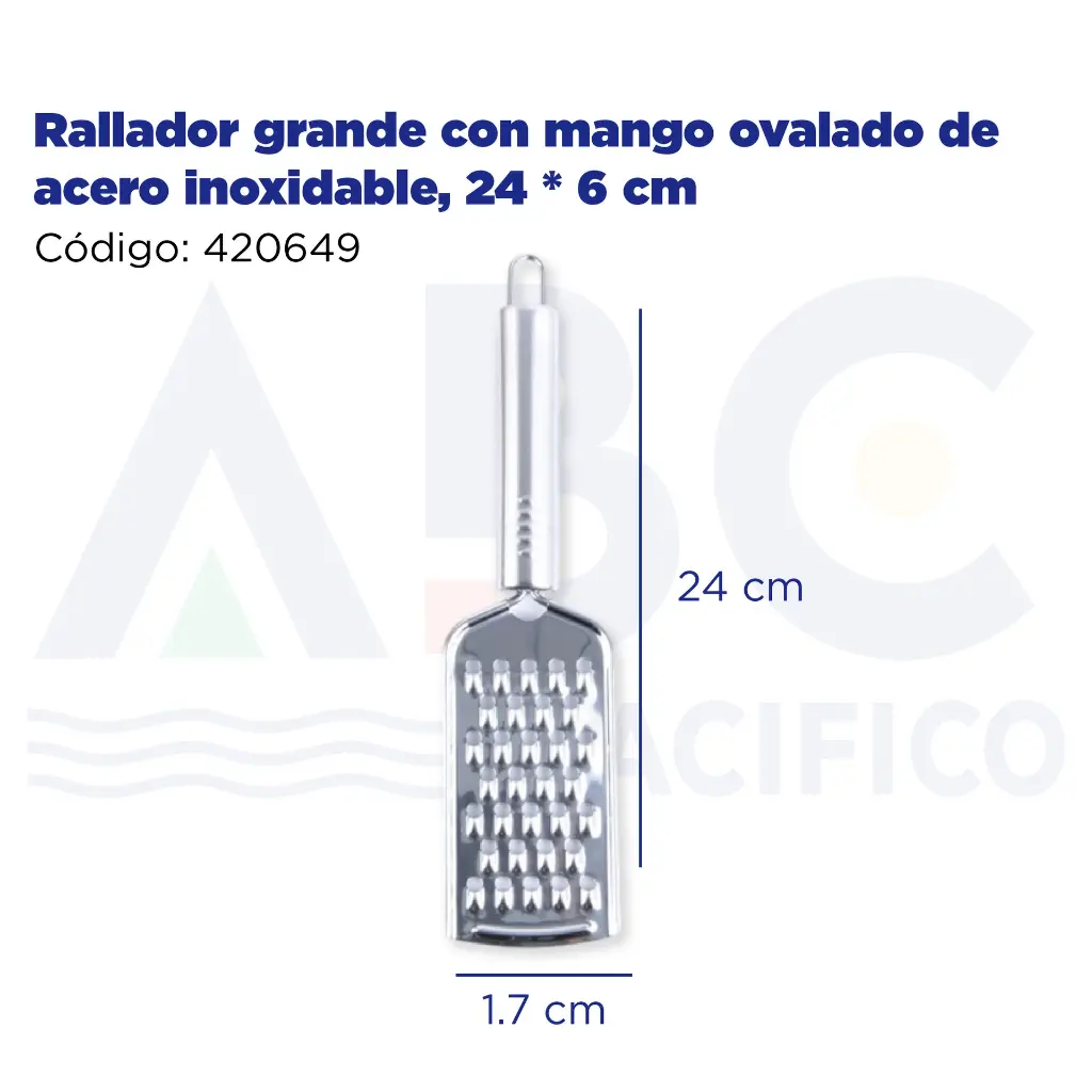 Rallador grande con mango ovalado de acero inoxidable, 24 * 6 cm