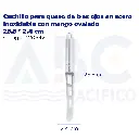Cuchillo para queso de tres ojos en acero inoxidable con mango ovalado 25.5 * 2.4 cm