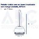 Pelador doble cara en acero inoxidable con mango ovalado, 18*8cm