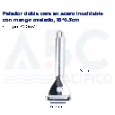 Pelador doble cara en acero inoxidable con mango ovalado, 18*6.5cm