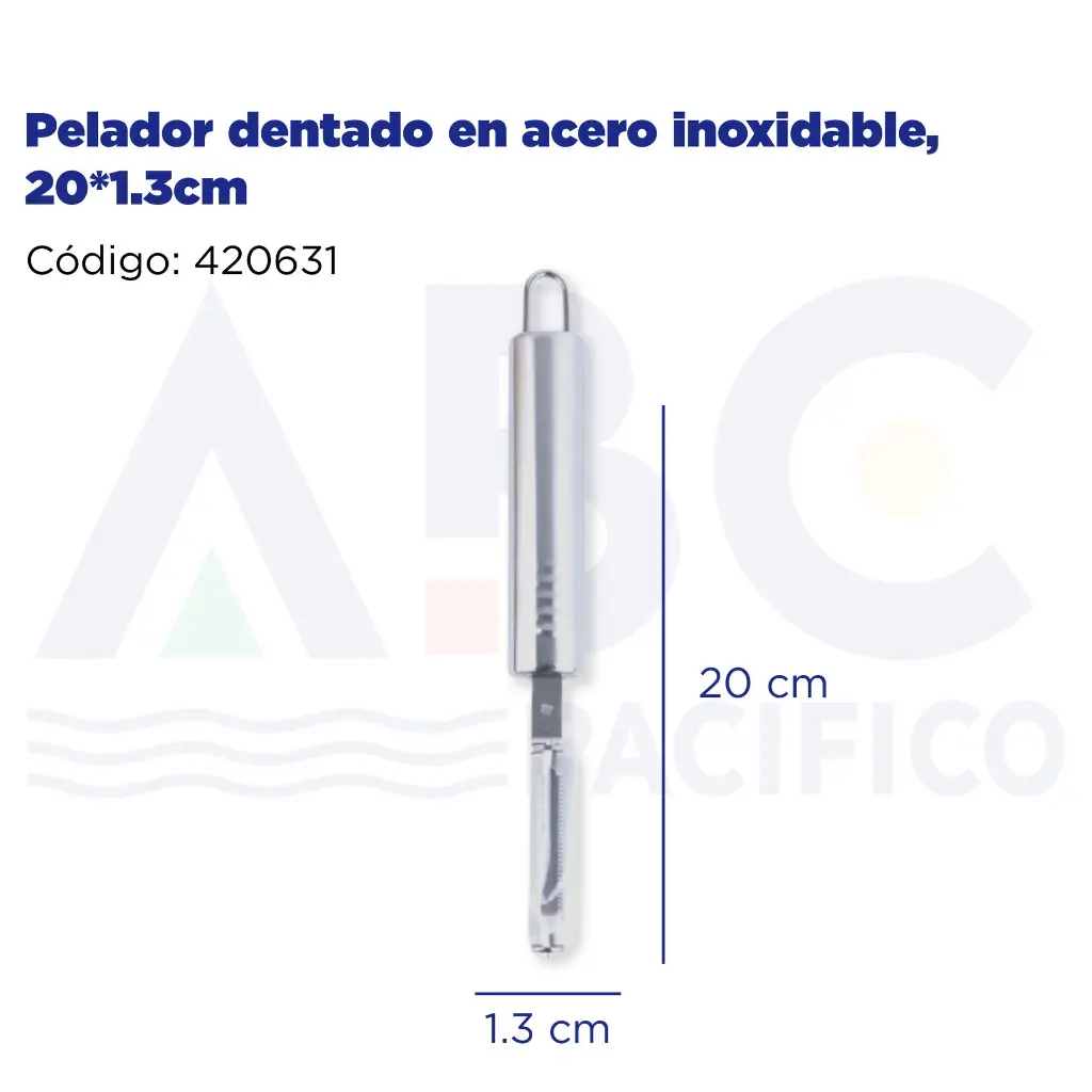 Pelador dentado en acero inoxidable, 20*1.3cm