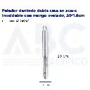 Pelador dentado doble cara en acero inoxidable con mango ovalado, 20*1.8cm