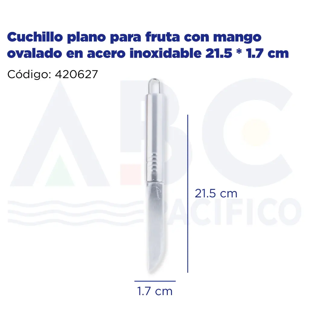 Cuchillo plano para fruta con mango ovalado en acero inoxidable 21.5 * 1.7 cm