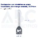 Destapador con abrelatas en acero inoxidable, con mango ovalado, 17.5*4cm