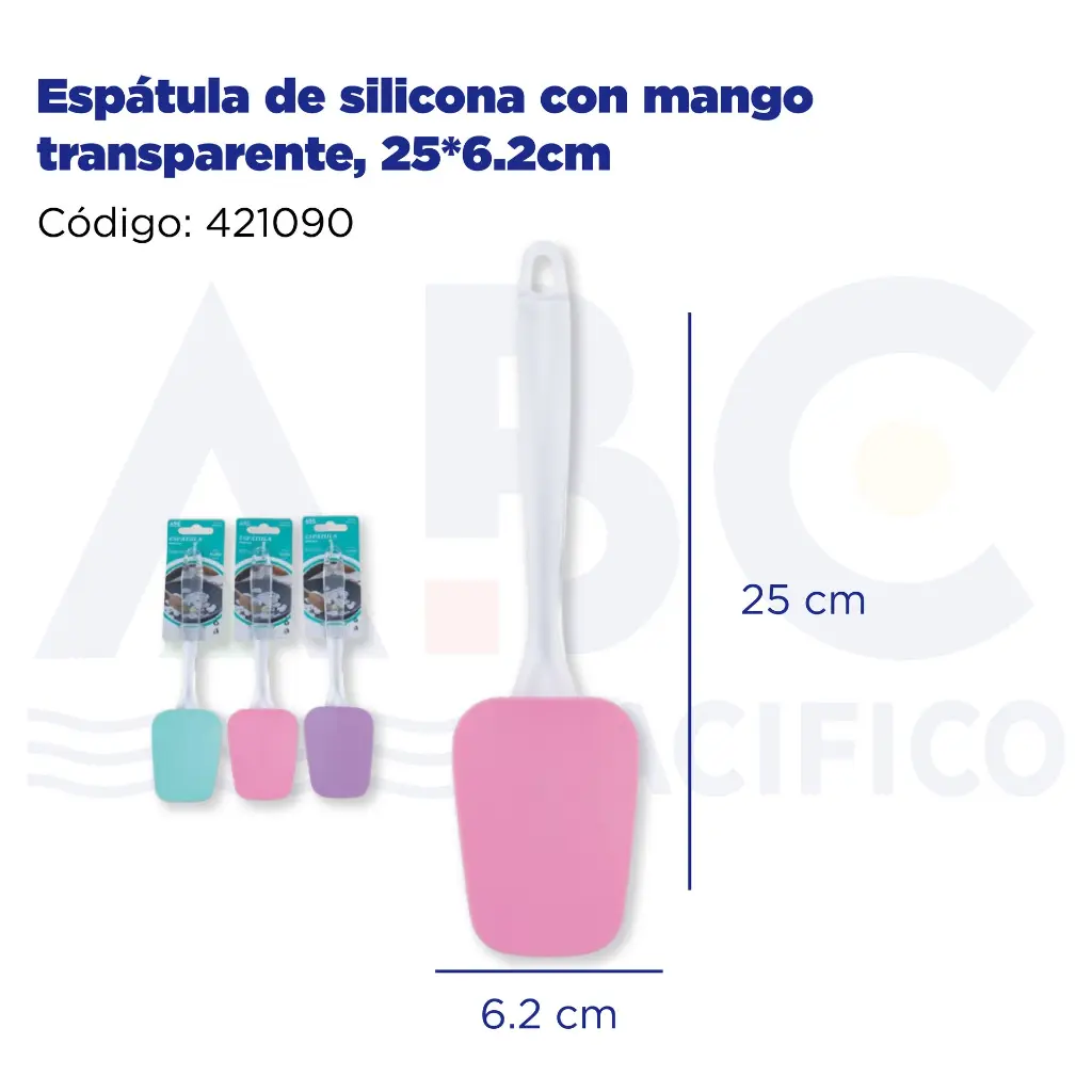 Espátula de silicona con mango transparente, 25*6.2cm