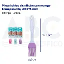 Pincel chico de silicón con mango transparente, 20.7*3.2cm