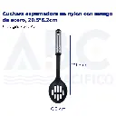 Cuchara espumadora en nylon con mango de acero, 29.5*6.2cm