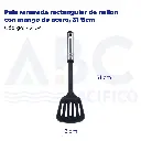 Pala ranurada rectangular de nailon con mango de acero, 31*8cm